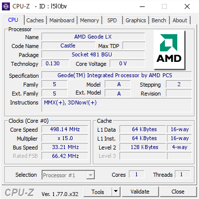 screenshot of CPU-Z validation for Dump [l5l0bv] - Submitted by  USER  - 2016-10-17 21:19:04