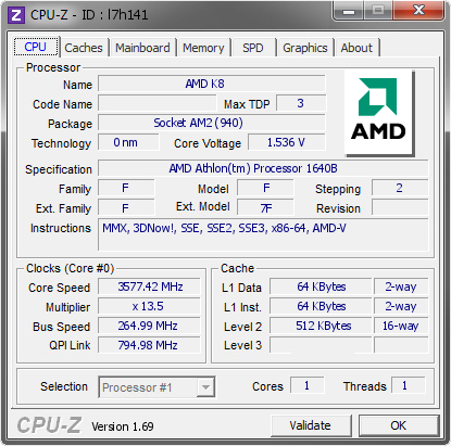 screenshot of CPU-Z validation for Dump [l7h141] - Submitted by  BENCHERX64  - 2014-04-15 22:04:09