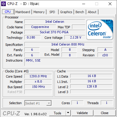 screenshot of CPU-Z validation for Dump [l8paic] - Submitted by  obijuan83  - 2024-09-13 20:56:03