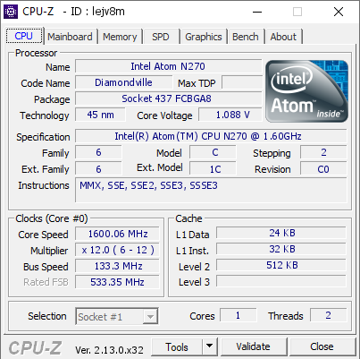 screenshot of CPU-Z validation for Dump [lejv8m] - Submitted by  DJAKA-PC  - 2025-02-20 11:43:23