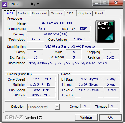 screenshot of CPU-Z validation for Dump [lfry2z] - Submitted by  JULIAN  - 2014-10-10 04:10:37