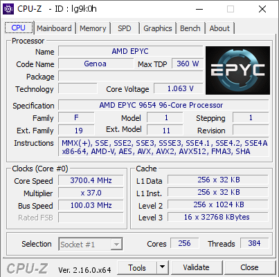 screenshot of CPU-Z validation for Dump [lg9k0h] - Submitted by  DESKTOP-O6GPACF  - 2026-08-25 20:29:25