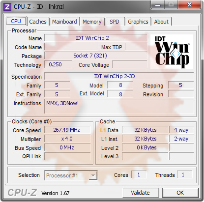 screenshot of CPU-Z validation for Dump [lhknzl] - Submitted by  Antinomy  - 2013-11-02 06:11:43