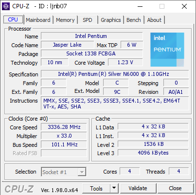 screenshot of CPU-Z validation for Dump [ljnb07] - Submitted by  DESKTOP-CUBI  - 2021-12-11 21:50:49