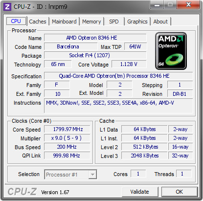 screenshot of CPU-Z validation for Dump [lnrpm9] - Submitted by  Jacka  - 2013-10-26 06:10:14