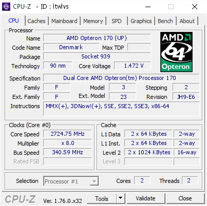 screenshot of CPU-Z validation for Dump [ltwlvs] - Submitted by  Digg_de  - 2016-05-31 18:53:50