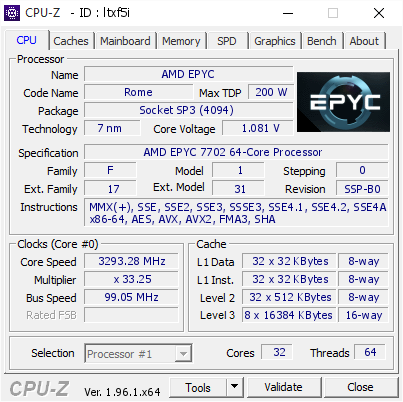 screenshot of CPU-Z validation for Dump [ltxf5i] - Submitted by  Alex Juarez  - 2021-05-31 12:56:31