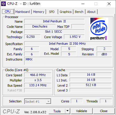 screenshot of CPU-Z validation for Dump [lu4l6m] - Submitted by  R-998  - 2024-02-15 10:16:33