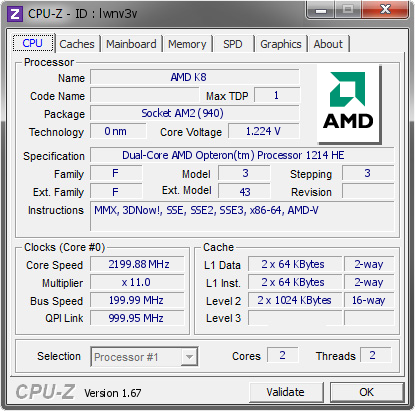 screenshot of CPU-Z validation for Dump [lwnv3v] - Submitted by  S162XXX-01  - 2014-01-02 19:01:29
