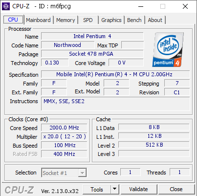 screenshot of CPU-Z validation for Dump [m6fpcg] - Submitted by  Anonymous  - 2025-02-21 19:28:17