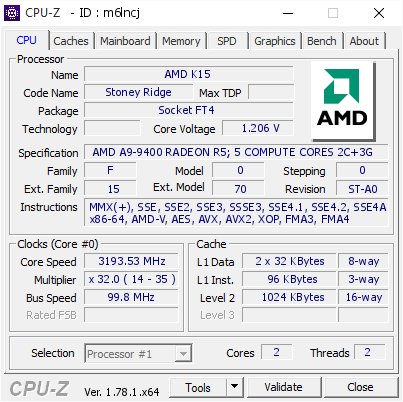 screenshot of CPU-Z validation for Dump [m6lncj] - Submitted by  DESKTOP-PR8RTEV  - 2016-11-30 20:09:26