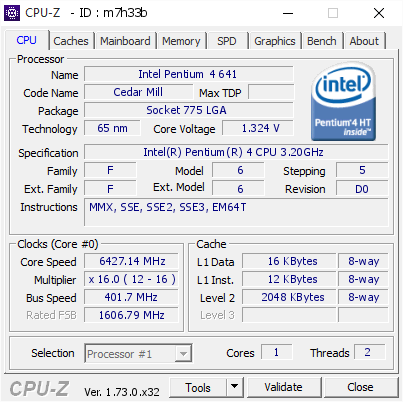 screenshot of CPU-Z validation for Dump [m7h33b] - Submitted by  alibabar  - 2015-08-18 18:33:12