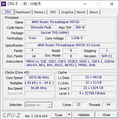 screenshot of CPU-Z validation for Dump [m8ij7k] - Submitted by  Anonymous  - 2026-03-13 00:55:06