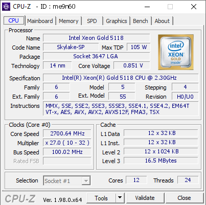 screenshot of CPU-Z validation for Dump [me9n60] - Submitted by  DESKTOP-KMD5O7O  - 2021-11-24 10:44:52