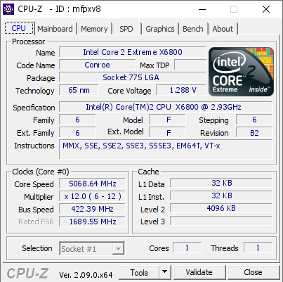 screenshot of CPU-Z validation for Dump [mfpxv8] - Submitted by  Lanim  - 2024-06-05 22:55:22