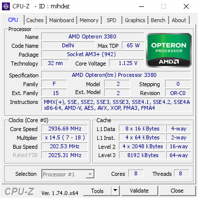 screenshot of CPU-Z validation for Dump [mihdez] - Submitted by  XB-20151106NFLP  - 2016-01-02 14:13:24