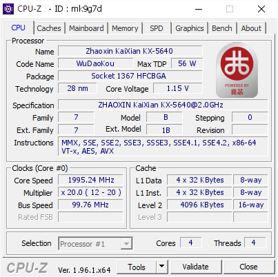 screenshot of CPU-Z validation for Dump [mk9g7d] - Submitted by  DESKTOP-7HJ1K03  - 2021-08-17 16:46:11