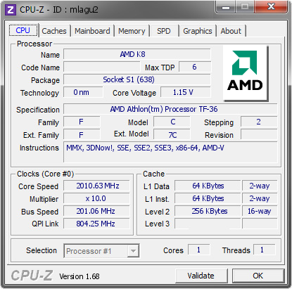 screenshot of CPU-Z validation for Dump [mlagu2] - Submitted by  USER-PC  - 2014-03-14 04:03:14