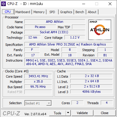 screenshot of CPU-Z validation for Dump [mm1ulu] - Submitted by  DESKTOP-INGA68B  - 2023-09-25 03:41:53