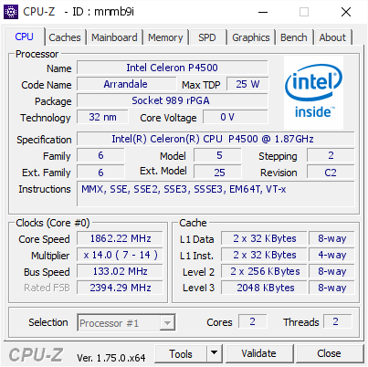 screenshot of CPU-Z validation for Dump [mnmb9i] - Submitted by  M-PC  - 2016-03-29 15:30:25