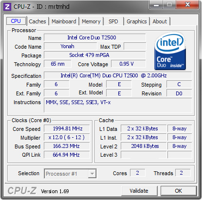 screenshot of CPU-Z validation for Dump [mrtmhd] - Submitted by  QOAWKDHYMEXWEF1  - 2014-06-13 11:06:01