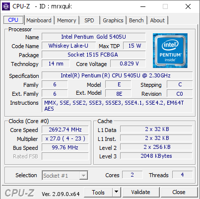 screenshot of CPU-Z validation for Dump [mrxquk] - Submitted by  81N4  - 2024-05-04 02:54:02