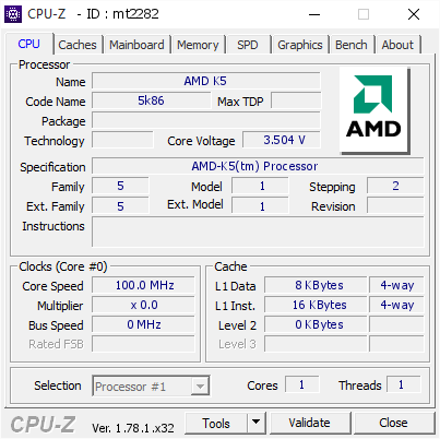 screenshot of CPU-Z validation for Dump [mt2282] - Submitted by  BZd  - 2017-02-18 13:20:47