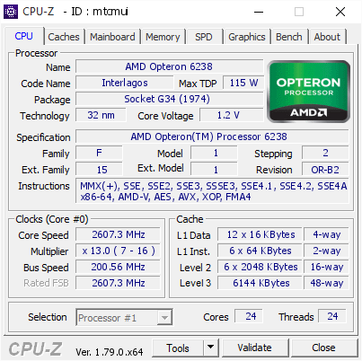 screenshot of CPU-Z validation for Dump [mtcmui] - Submitted by  Anonymous  - 2017-05-29 10:02:25