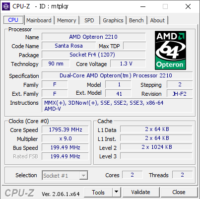 screenshot of CPU-Z validation for Dump [mtplqr] - Submitted by  xhoba  - 2023-08-07 18:56:23