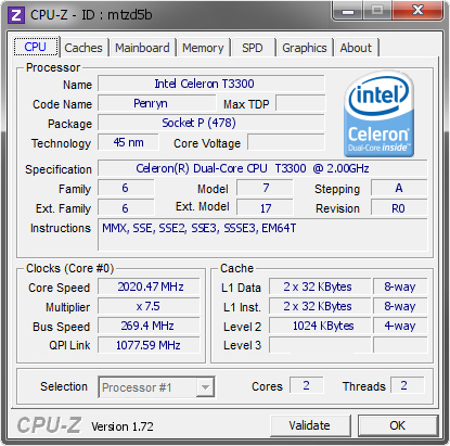 screenshot of CPU-Z validation for Dump [mtzd5b] - Submitted by  MOMY-PC  - 2015-05-22 11:05:21