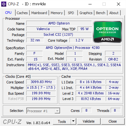 screenshot of CPU-Z validation for Dump [mvv4de] - Submitted by  Anonymous  - 2017-12-20 16:26:24