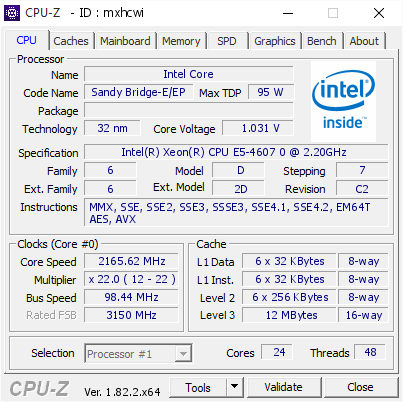 screenshot of CPU-Z validation for Dump [mxhcwi] - Submitted by  Anonymous  - 2018-03-04 09:01:56