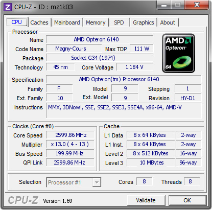 screenshot of CPU-Z validation for Dump [mz1k03] - Submitted by  Doughjk  - 2014-04-27 00:04:34