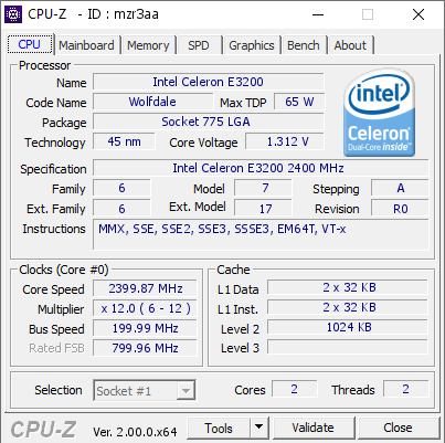 screenshot of CPU-Z validation for Dump [mzr3aa] - Submitted by  ADMIN  - 2022-03-20 21:26:09