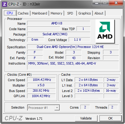 screenshot of CPU-Z validation for Dump [n32eir] - Submitted by  ROMA  - 2015-02-11 18:02:31