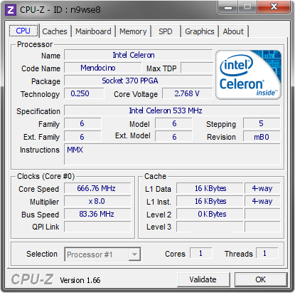 screenshot of CPU-Z validation for Dump [n9wse8] - Submitted by  ludek111  - 2013-11-13 00:11:51