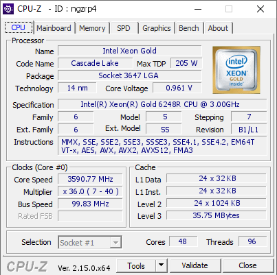 screenshot of CPU-Z validation for Dump [ngzrp4] - Submitted by  PAGELAW  - 2025-04-02 00:28:01
