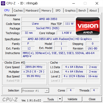 screenshot of CPU-Z validation for Dump [nhmgab] - Submitted by  TOBY-PC  - 2020-05-23 06:58:44