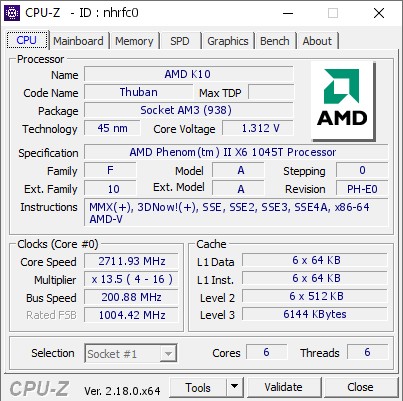 screenshot of CPU-Z validation for Dump [nhrfc0] - Submitted by  DESKTOP-4R72K01  - 2026-03-10 15:11:41