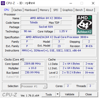 screenshot of CPU-Z validation for Dump [nj4hn4] - Submitted by  FAMILY-PC  - 2016-04-26 23:23:34