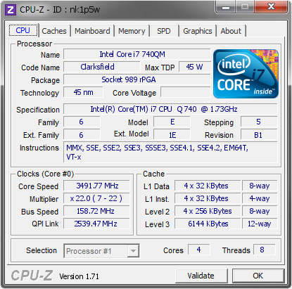 screenshot of CPU-Z validation for Dump [nk1p5w] - Submitted by  DAVID-PC  - 2014-11-07 22:11:52