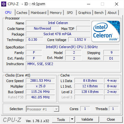 screenshot of CPU-Z validation for Dump [nk1pxm] - Submitted by  594746F93A93454  - 2017-01-06 17:49:59