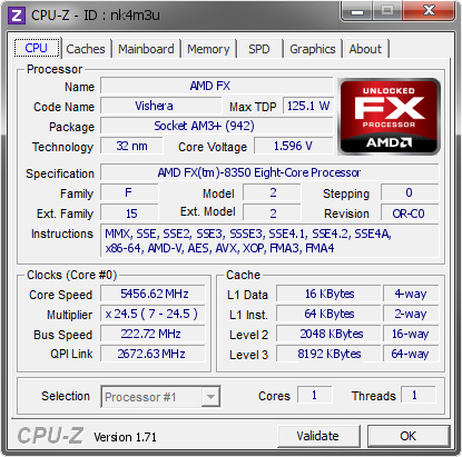 screenshot of CPU-Z validation for Dump [nk4m3u] - Submitted by  PC-SSD2  - 2015-01-21 15:01:48