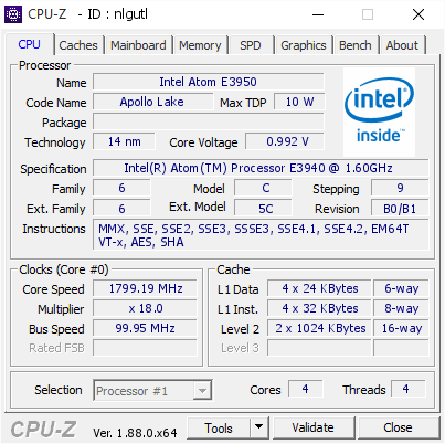 screenshot of CPU-Z validation for Dump [nlgutl] - Submitted by  DESKTOP-MF5ON2K  - 2019-05-07 22:24:00
