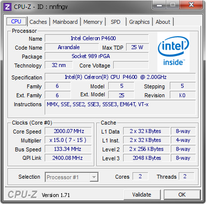 screenshot of CPU-Z validation for Dump [nnfngv] - Submitted by  STB0M9MAFB1O5PQ  - 2014-11-04 10:11:49