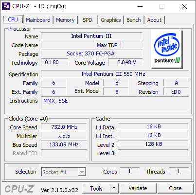 screenshot of CPU-Z validation for Dump [nq0srj] - Submitted by  R-998  - 2025-09-15 09:48:29