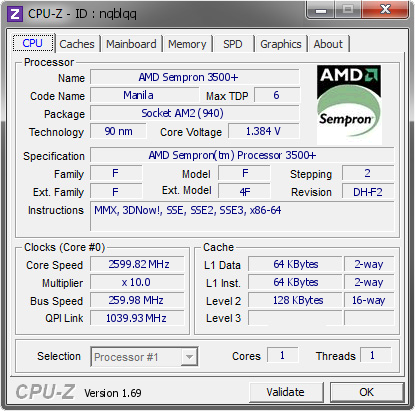 screenshot of CPU-Z validation for Dump [nqblqq] - Submitted by  MICROSOF-9796B6  - 2014-06-22 12:06:13