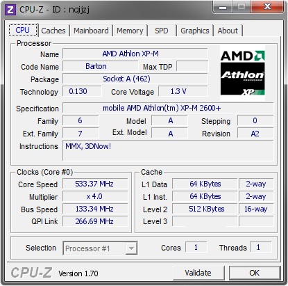 screenshot of CPU-Z validation for Dump [nqijzj] - Submitted by  NINA  - 2014-09-09 14:09:22
