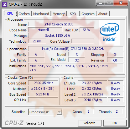 screenshot of CPU-Z validation for Dump [nqvd2j] - Submitted by  MSI  - 2015-02-23 22:02:39