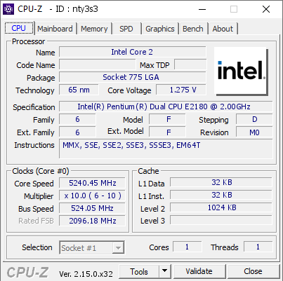 screenshot of CPU-Z validation for Dump [nty3s3] - Submitted by  Luumi  - 2025-11-23 00:38:02